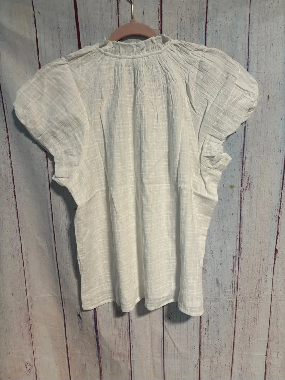 NWT J. Crew Smocked-neck top in textured gauze
